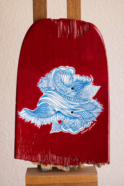 Original acrylic painting & Fine Liner on up-cycled Skateboard by South African Artist based in Cape Town. Equilibrium (2 of 2 pieces)