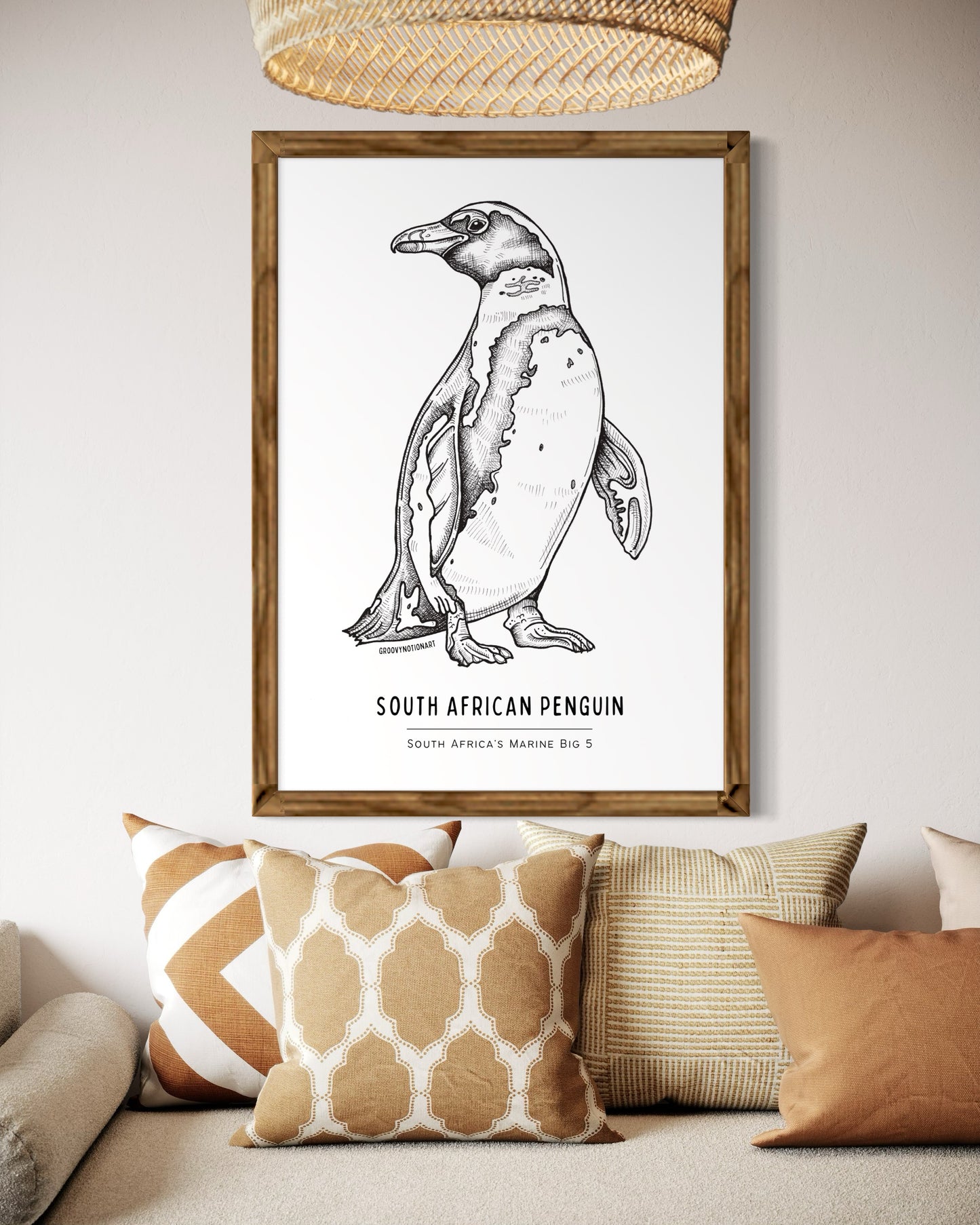 SA's Marine Big 5 Art Print: SA Penguin