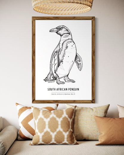 SA's Marine Big 5 Art Print: SA Penguin