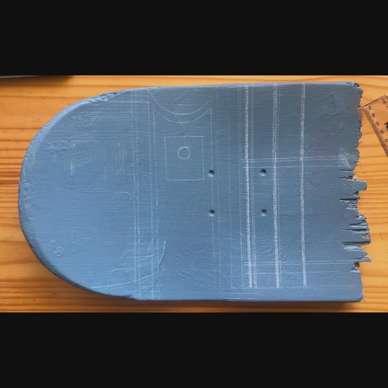 Acrylic paint and graphite on up-cycled skateboard. Original artwork & video by Cape Town based artist Groovy Notion Art.